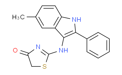 CAS No. 126193-48-4, 2-((5-Methyl-2-phenyl-1H-indol-3-yl)amino)thiazol-4(5H)-one