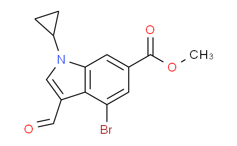 CAS No. 1956381-75-1, Methyl 4-bromo-1-cyclopropyl-3-formyl-1H-indole-6-carboxylate