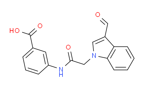 CAS No. 886499-42-9, 3-(2-(3-Formyl-1H-indol-1-yl)acetamido)benzoic acid