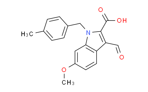 CAS No. 1243089-67-9, 3-Formyl-6-methoxy-1-(4-methylbenzyl)-1H-indole-2-carboxylic acid