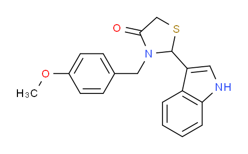 CAS No. 86427-43-2, 2-(1H-Indol-3-yl)-3-(4-methoxybenzyl)thiazolidin-4-one