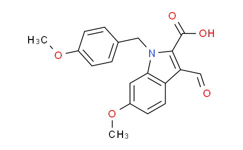 CAS No. 1244855-45-5, 3-Formyl-6-methoxy-1-(4-methoxybenzyl)-1H-indole-2-carboxylic acid