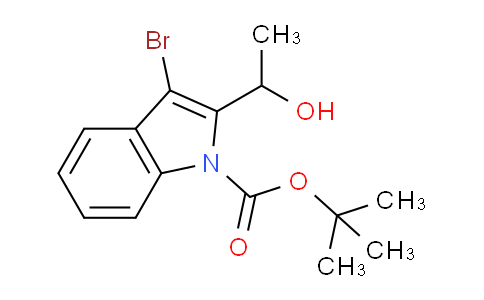 CAS No. 1707365-11-4, tert-Butyl 3-bromo-2-(1-hydroxyethyl)-1H-indole-1-carboxylate