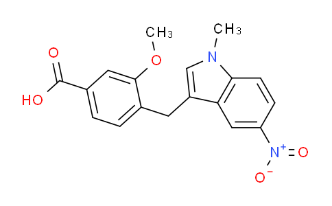 CAS No. 138681-67-1, 3-Methoxy-4-((1-methyl-5-nitro-1H-indol-3-yl)methyl)benzoic acid