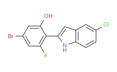 CAS No. 1370468-13-5, 5-Bromo-2-(5-chloro-1H-indol-2-yl)-3-fluorophenol