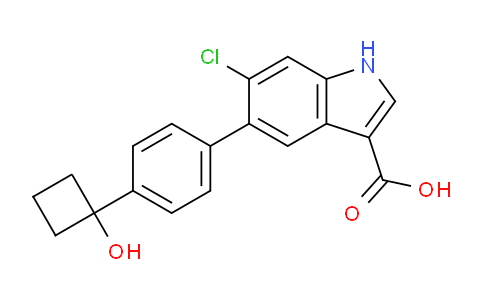 CAS No. 1467057-23-3, 6-Chloro-5-(4-(1-hydroxycyclobutyl)phenyl)-1H-indole-3-carboxylic acid