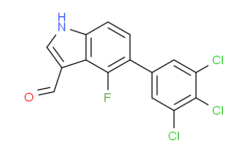 CAS No. 1361502-11-5, 4-Fluoro-5-(3,4,5-trichlorophenyl)indole-3-carboxaldehyde
