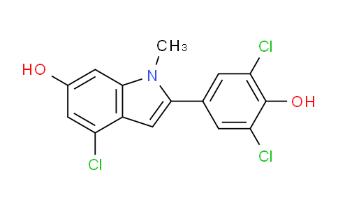 CAS No. 83364-02-7, 4-Chloro-2-(3,5-dichloro-4-hydroxyphenyl)-1-methyl-1H-indol-6-ol