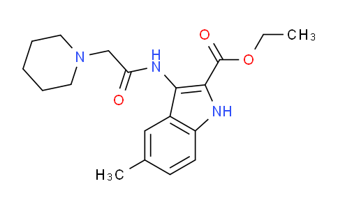 CAS No. 296264-31-8, Ethyl 5-methyl-3-(2-(piperidin-1-yl)acetamido)-1H-indole-2-carboxylate