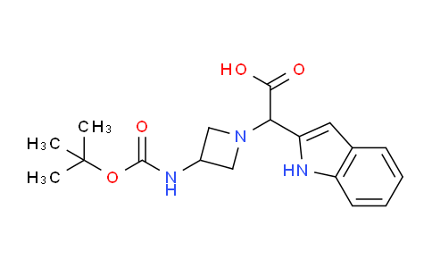 CAS No. 885276-02-8, 2-(3-((tert-Butoxycarbonyl)amino)azetidin-1-yl)-2-(1H-indol-2-yl)acetic acid