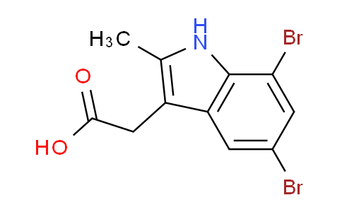 CAS No. 5446-23-1, 2-(5,7-Dibromo-2-methyl-1H-indol-3-yl)acetic acid