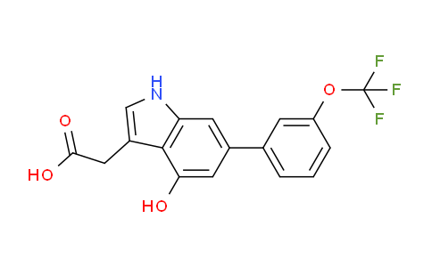 CAS No. 1261485-36-2, 4-Hydroxy-6-(3-(trifluoromethoxy)phenyl)indole-3-acetic acid