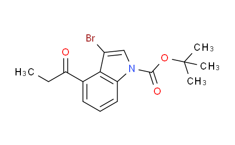 CAS No. 1707391-50-1, tert-Butyl 3-bromo-4-propionyl-1H-indole-1-carboxylate