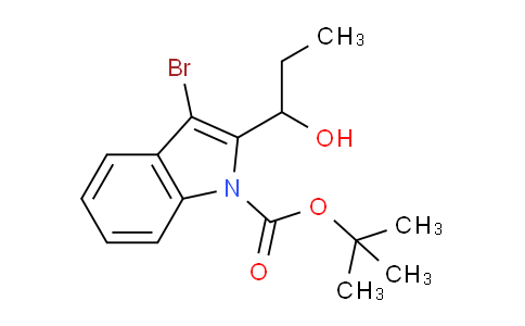 CAS No. 1707679-61-5, tert-Butyl 3-bromo-2-(1-hydroxypropyl)-1H-indole-1-carboxylate