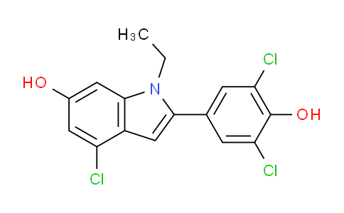 CAS No. 83364-03-8, 4-Chloro-2-(3,5-dichloro-4-hydroxyphenyl)-1-ethyl-1H-indol-6-ol