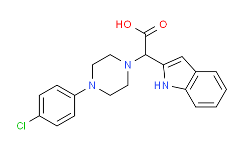 CAS No. 885277-02-1, 2-(4-(4-Chlorophenyl)piperazin-1-yl)-2-(1H-indol-2-yl)acetic acid
