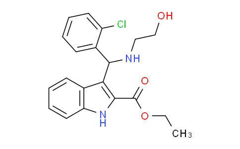 CAS No. 85138-07-4, Ethyl 3-((2-chlorophenyl)((2-hydroxyethyl)amino)methyl)-1H-indole-2-carboxylate