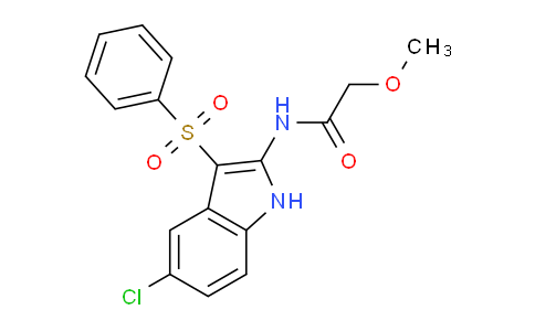 CAS No. 918493-58-0, N-(5-Chloro-3-(phenylsulfonyl)-1H-indol-2-yl)-2-methoxyacetamide