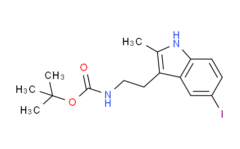 CAS No. 910442-98-7, tert-Butyl (2-(5-iodo-2-methyl-1H-indol-3-yl)ethyl)carbamate