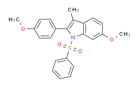CAS No. 185146-15-0, 6-Methoxy-2-(4-methoxyphenyl)-3-methyl-1-(phenylsulfonyl)-1H-indole