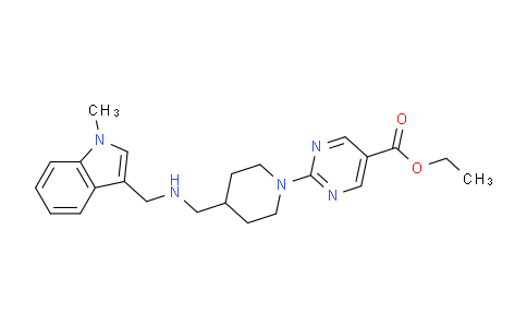 CAS No. 875318-39-1, Ethyl 2-(4-((((1-methyl-1H-indol-3-yl)methyl)amino)methyl)piperidin-1-yl)pyrimidine-5-carboxylate