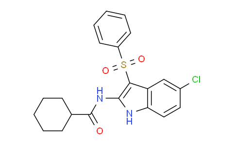 CAS No. 918493-84-2, N-(5-Chloro-3-(phenylsulfonyl)-1H-indol-2-yl)cyclohexanecarboxamide