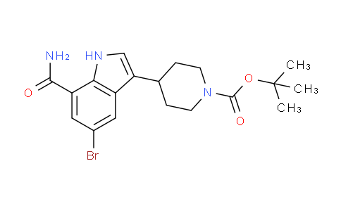 CAS No. 860625-18-9, tert-Butyl 4-(5-bromo-7-carbamoyl-1H-indol-3-yl)piperidine-1-carboxylate