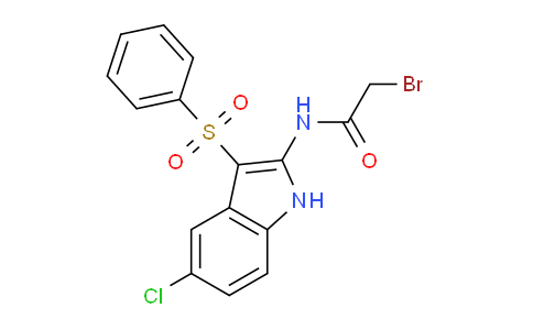 CAS No. 918494-37-8, 2-Bromo-N-(5-chloro-3-(phenylsulfonyl)-1H-indol-2-yl)acetamide