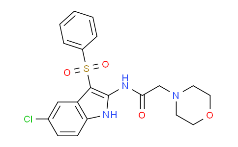CAS No. 918493-24-0, N-(5-Chloro-3-(phenylsulfonyl)-1H-indol-2-yl)-2-morpholinoacetamide