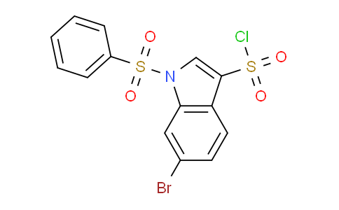 CAS No. 881406-31-1, 6-Bromo-1-(phenylsulfonyl)-1H-indole-3-sulfonyl chloride