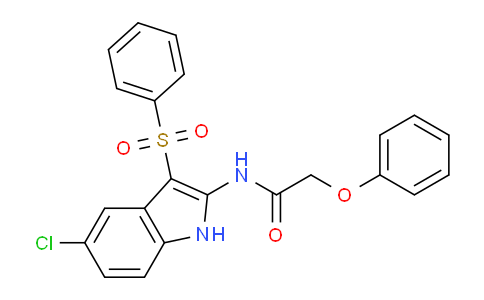 CAS No. 918493-89-7, N-(5-Chloro-3-(phenylsulfonyl)-1H-indol-2-yl)-2-phenoxyacetamide