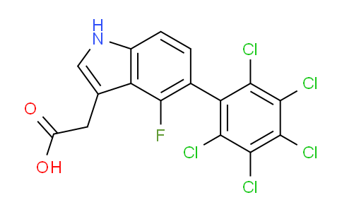 CAS No. 1361601-92-4, 4-Fluoro-5-(perchlorophenyl)indole-3-acetic acid