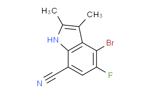 CAS No. 1912446-10-6, 4-Bromo-5-Fluoro-2,3-Dimethyl-1H-Indole-7-Carbonitrile