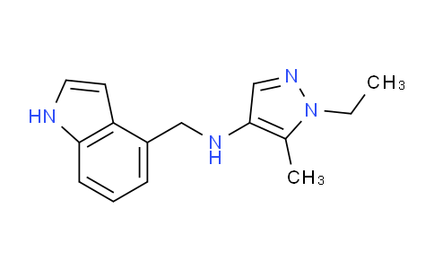 CAS No. 1171995-07-5, N-((1H-Indol-4-yl)methyl)-1-ethyl-5-methyl-1H-pyrazol-4-amine