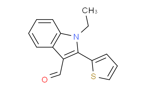 CAS No. 1244855-38-6, 1-Ethyl-2-(thiophen-2-yl)-1H-indole-3-carbaldehyde