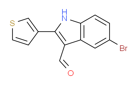 CAS No. 1323192-66-0, 5-Bromo-2-(thiophen-3-yl)-1H-indole-3-carbaldehyde
