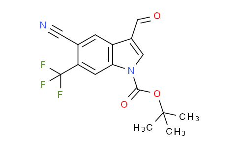 CAS No. 1353877-93-6, tert-Butyl 5-cyano-3-formyl-6-(trifluoromethyl)-1H-indole-1-carboxylate