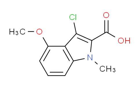 CAS No. 1355225-39-6, 3-Chloro-4-methoxy-1-methyl-1H-indole-2-carboxylic acid