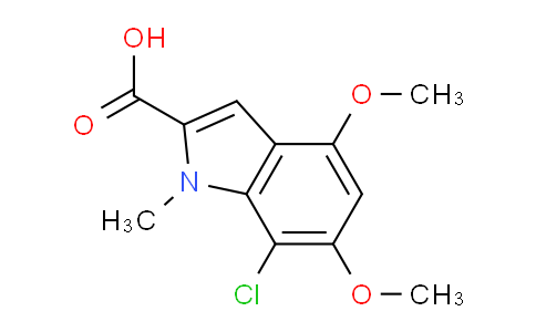 CAS No. 1361003-79-3, 7-Chloro-4,6-dimethoxy-1-methyl-1H-indole-2-carboxylic acid
