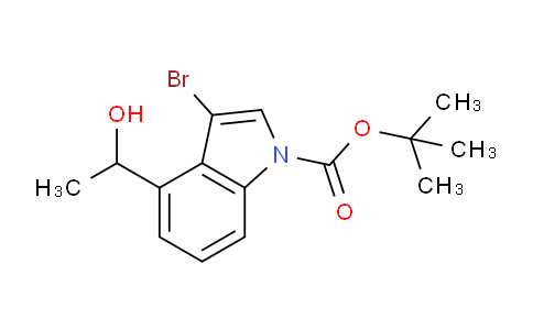CAS No. 1774893-06-9, tert-Butyl 3-bromo-4-(1-hydroxyethyl)-1H-indole-1-carboxylate