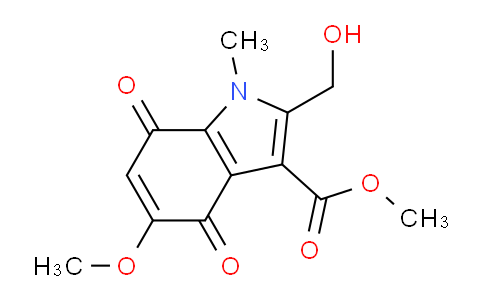 CAS No. 1956336-02-9, Methyl 2-(hydroxymethyl)-5-methoxy-1-methyl-4,7-dioxo-4,7-dihydro-1H-indole-3-carboxylate