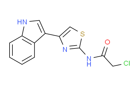 CAS No. 19750-29-9, N-(4-(1H-Indol-3-yl)thiazol-2-yl)-2-chloroacetamide