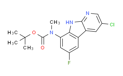 CAS No. 2245358-13-6, tert-Butyl (3-chloro-6-fluoro-9H-pyrido[2,3-b]indol-8-yl)(methyl)carbamate