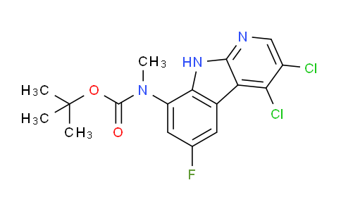 CAS No. 2245358-17-0, tert-Butyl (3,4-dichloro-6-fluoro-9H-pyrido[2,3-b]indol-8-yl)(methyl)carbamate