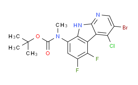 CAS No. 2245358-38-5, tert-Butyl (3-bromo-4-chloro-5,6-difluoro-9H-pyrido[2,3-b]indol-8-yl)(methyl)carbamate