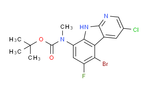 CAS No. 2245358-48-7, tert-Butyl (5-bromo-3-chloro-6-fluoro-9H-pyrido[2,3-b]indol-8-yl)(methyl)carbamate