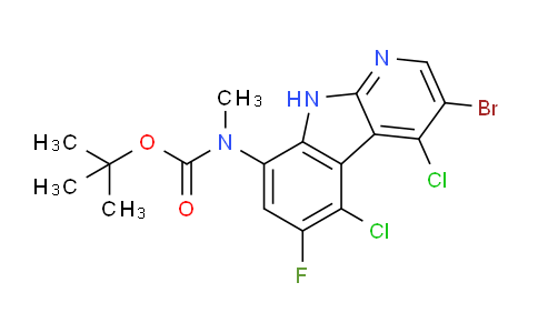 CAS No. 2395766-79-5, tert-Butyl (3-bromo-4,5-dichloro-6-fluoro-9H-pyrido[2,3-b]indol-8-yl)(methyl)carbamate