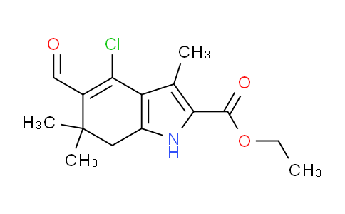 CAS No. 333780-20-4, Ethyl 4-chloro-5-formyl-3,6,6-trimethyl-6,7-dihydro-1H-indole-2-carboxylate