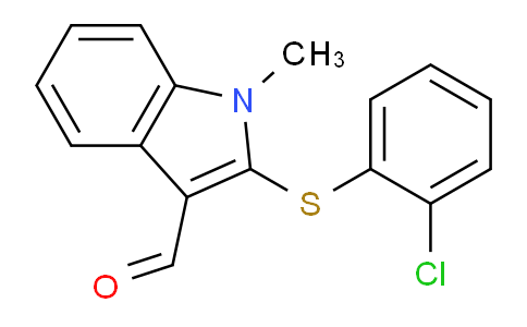 CAS No. 338416-38-9, 2-((2-Chlorophenyl)thio)-1-methyl-1H-indole-3-carbaldehyde