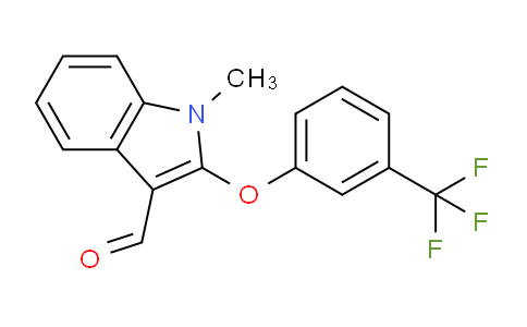 CAS No. 338416-72-1, 1-Methyl-2-(3-(trifluoromethyl)phenoxy)-1H-indole-3-carbaldehyde